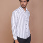 PINSTRIPE WHITE CLASSIC COLLAR SHIRT - Ravinik 