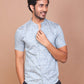 PETIOLE NOTION BAND COLLAR LIGHT TEAL GREEN SHIRT - Ravinik 