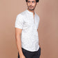 PETIOLE NOTION BAND COLLAR OFF WHITE SHIRT - Ravinik 