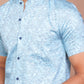 MIST ILLUSION BAND COLLAR SKY BLUE SHIRT - Ravinik 