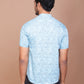 MIST ILLUSION BAND COLLAR SKY BLUE SHIRT - Ravinik 