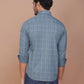 MEN GLEN PLAID DARK TEAL GREEN CLASSIC COLLAR COTTON FULL SLEEVES SLIM FIT SHIRT - Ravinik 