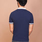 Men's Navy Blue Classic Collar Polo Half Sleeve Slim Fit Cotton T-shirt - Ravinik 