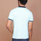 Men's Solid Turquoise Green Collar Polo Half Sleeve Slim Fit Cotton T-shirt - Ravinik 