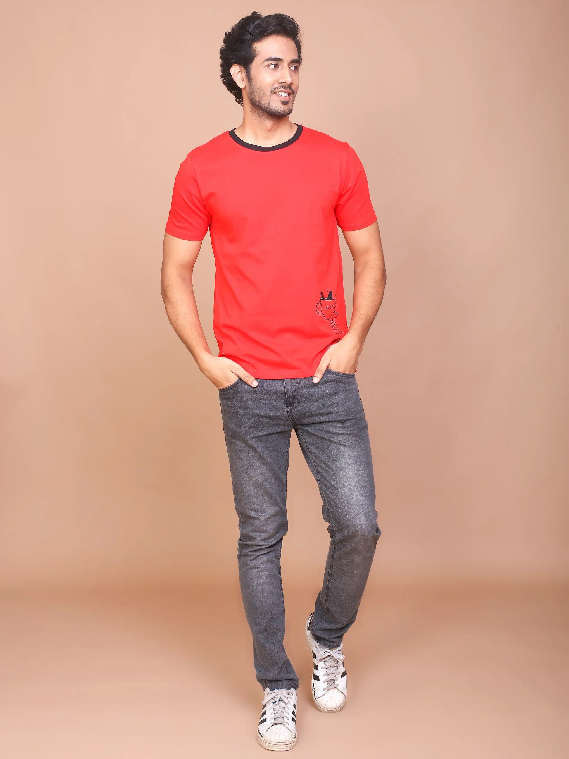 BUY-RAVINIK-MEN-ADULTING-COFFEE-PRINTED-RED-HALF-SLEEVE-COTTON-ROUND-NECK-T-SHIRT