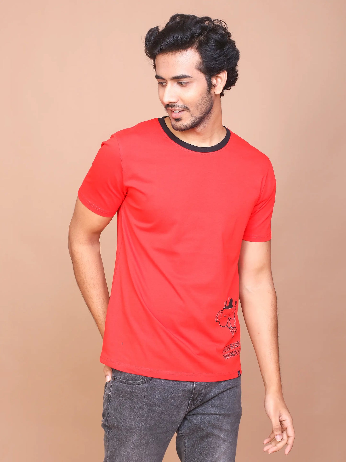 BUY-RAVINIK-MEN-ADULTING-COFFEE-PRINTED-RED-HALF-SLEEVE-COTTON-ROUND-NECK-T-SHIRT