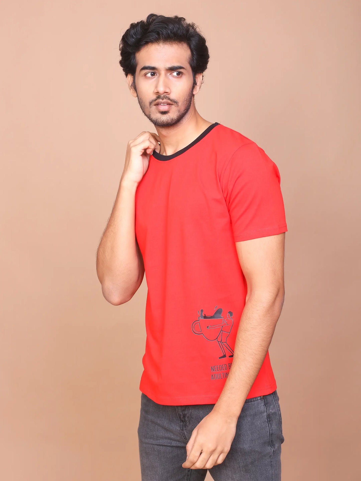 BUY-RAVINIK-MEN-ADULTING-COFFEE-PRINTED-RED-HALF-SLEEVE-COTTON-ROUND-NECK-T-SHIRT