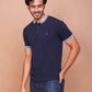 BUY-RAVINIK-MEN-BAND-COLLAR-HALF-SLEEVE-NAVY-BLUE-COTTON-POLO-T-SHIRT