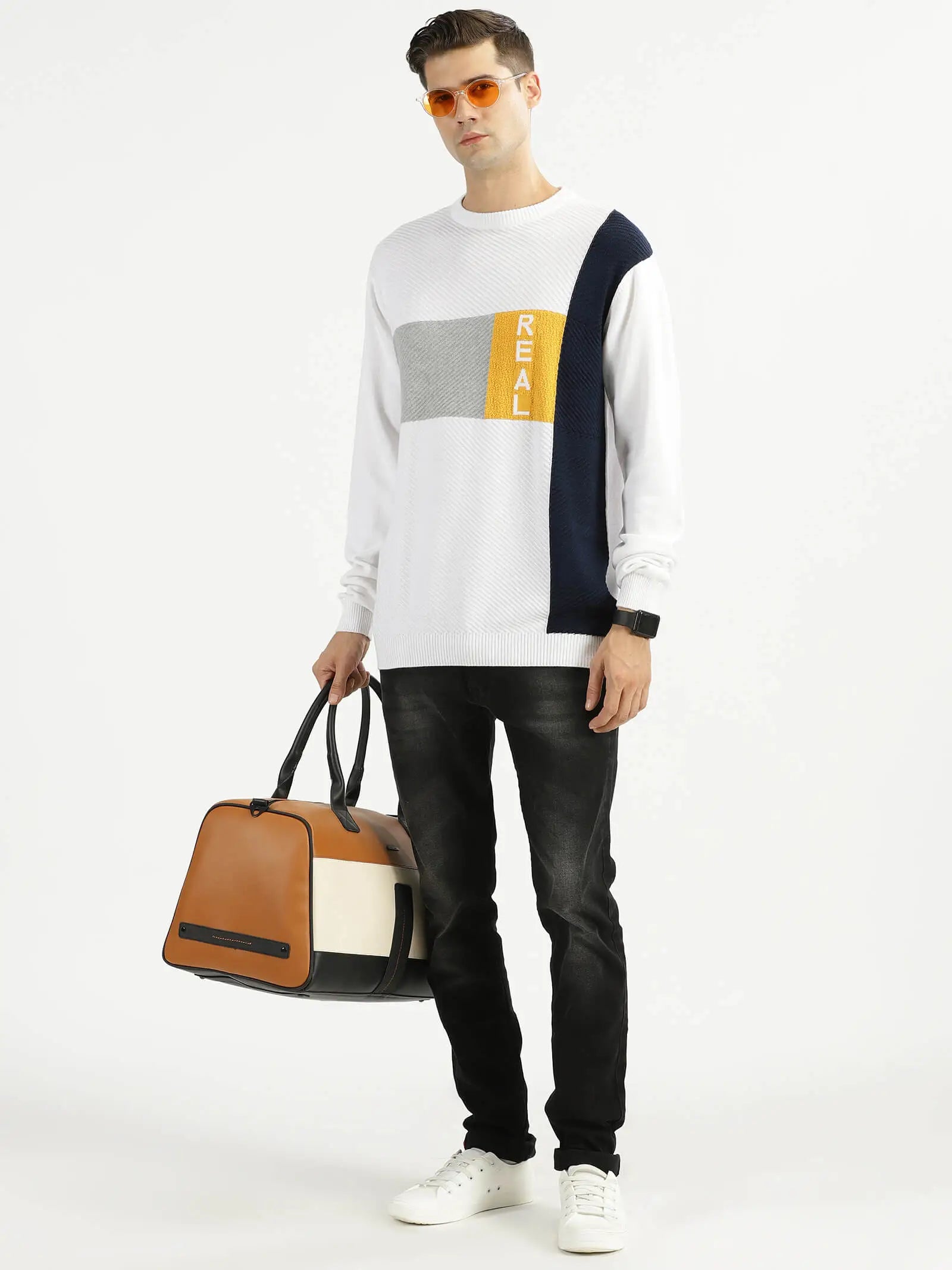 Buy-Ravinik-Men-Real-Knitted-Round-Neck-White-Cotton-Sweatshirt