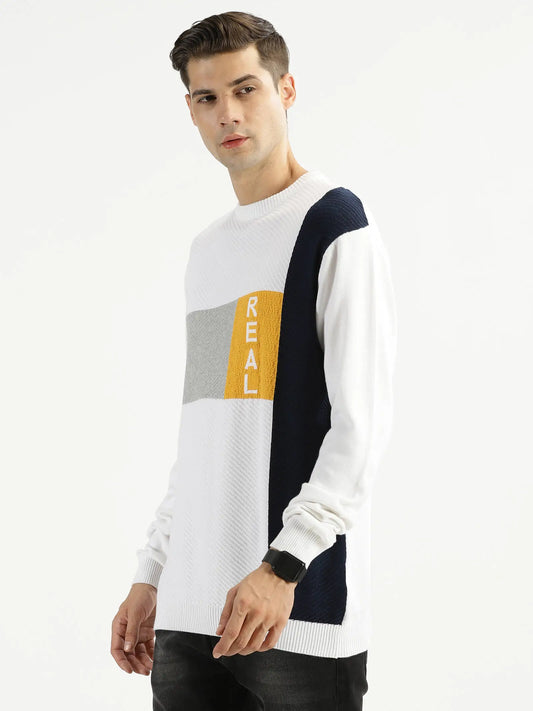 Buy-Ravinik-Men-Real-Knitted-Round-Neck-White-Cotton-Sweatshirt