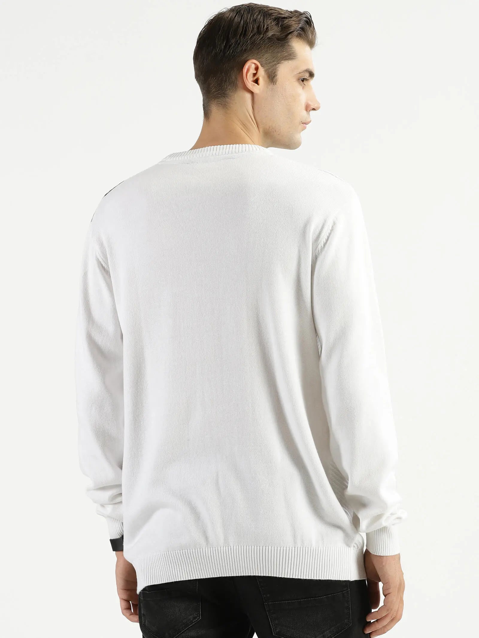 Buy-Ravinik-Men-Real-Knitted-Round-Neck-White-Cotton-Sweatshirt