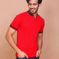 BUY-RAVINIK-MEN-SOLID-RED-BAND-COLLAR-COTTON-SLIM-FIT-POLO-T-SHIRT