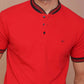 BUY-RAVINIK-MEN-SOLID-RED-BAND-COLLAR-COTTON-SLIM-FIT-POLO-T-SHIRT