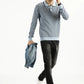 Buy-ravinik-men-honeycomb-knitted-classic-collar-light-blue-full-sleeve-sweatshirt