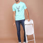 Buy-Ravinik-Men-Deer-Printed-Turquoise-Green-Round-Neck-T-shirt