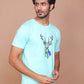 Buy-Ravinik-Men-Deer-Printed-Turquoise-Green-Round-Neck-T-shirt