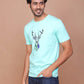 Buy-Ravinik-Men-Deer-Printed-Turquoise-Green-Round-Neck-T-shirt