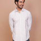 Buy-Ravinik-Men-Dupplin-White-Brown-Checkered-Classic-Collar-Full-Sleeve-Cotton-Shirt