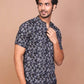 Buy-Ravinik-Men-Geomatric-Trigon-Band-Collar-Printed-Black-Cotton-Half-Sleeve-Shirt