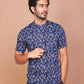 Buy-Ravinik-Men-Geomatric-Trigon-Printed-Band-Collar-Navy-Blue-half-sleeve-Cotton-Shirt