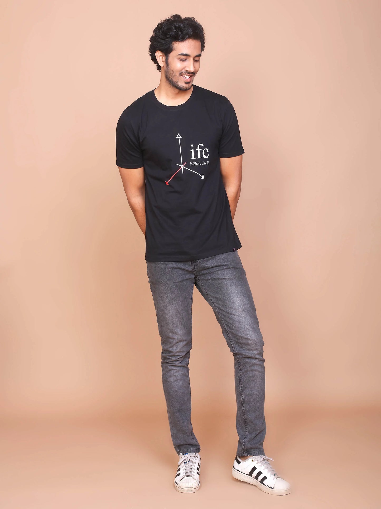 Buy-Ravinik-Men-Life-Printed-Black-Round-Neck-Cotton-Slim-Fit-Tshirt