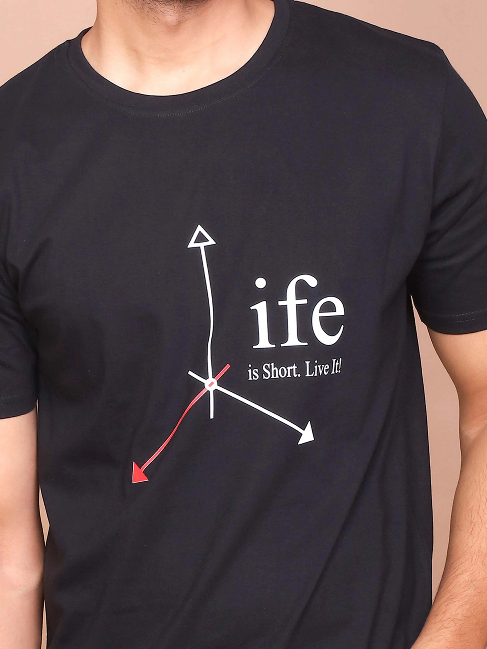 Buy-Ravinik-Men-Life-Printed-Black-Round-Neck-Cotton-Slim-Fit-Tshirt