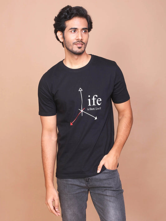 Buy-Ravinik-Men-Life-Printed-Black-Round-Neck-Cotton-Slim-Fit-Tshirt