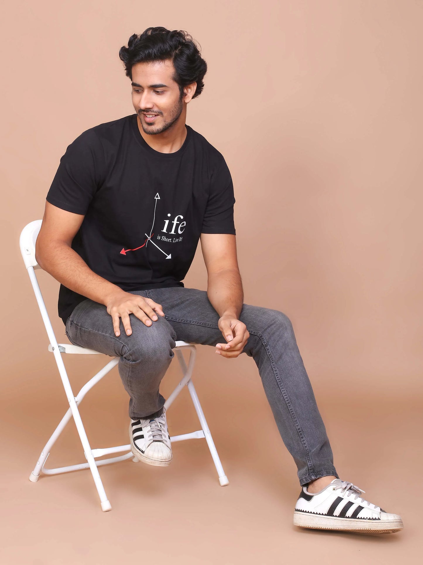 Buy-Ravinik-Men-Life-Printed-Black-Round-Neck-Cotton-Slim-Fit-Tshirt