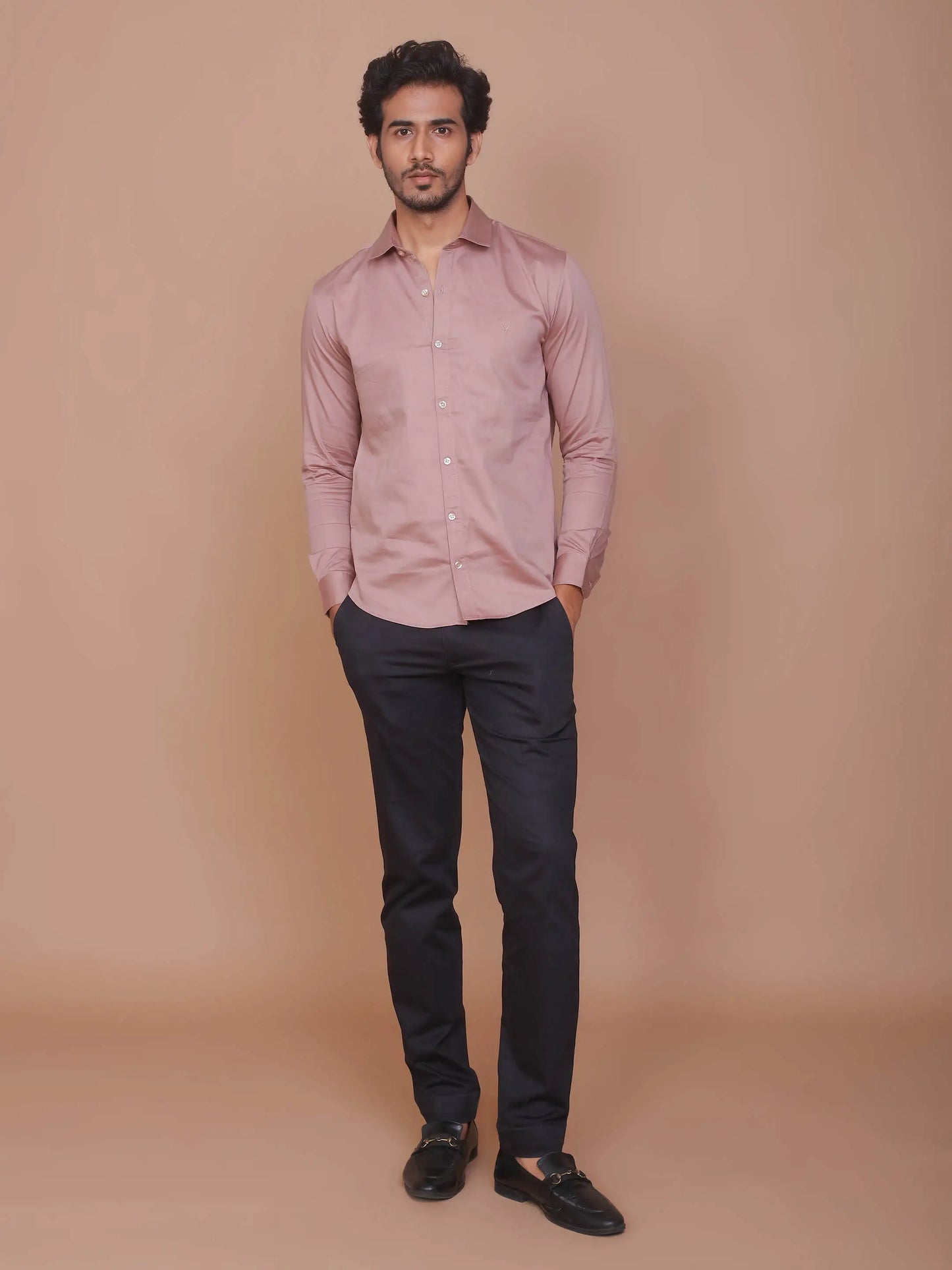 Buy-Ravinik-Men-Light-Brown-Buff-Colored-Classic-Collar-Cotton-Full-Sleeves-Slim-Fit-Shirt