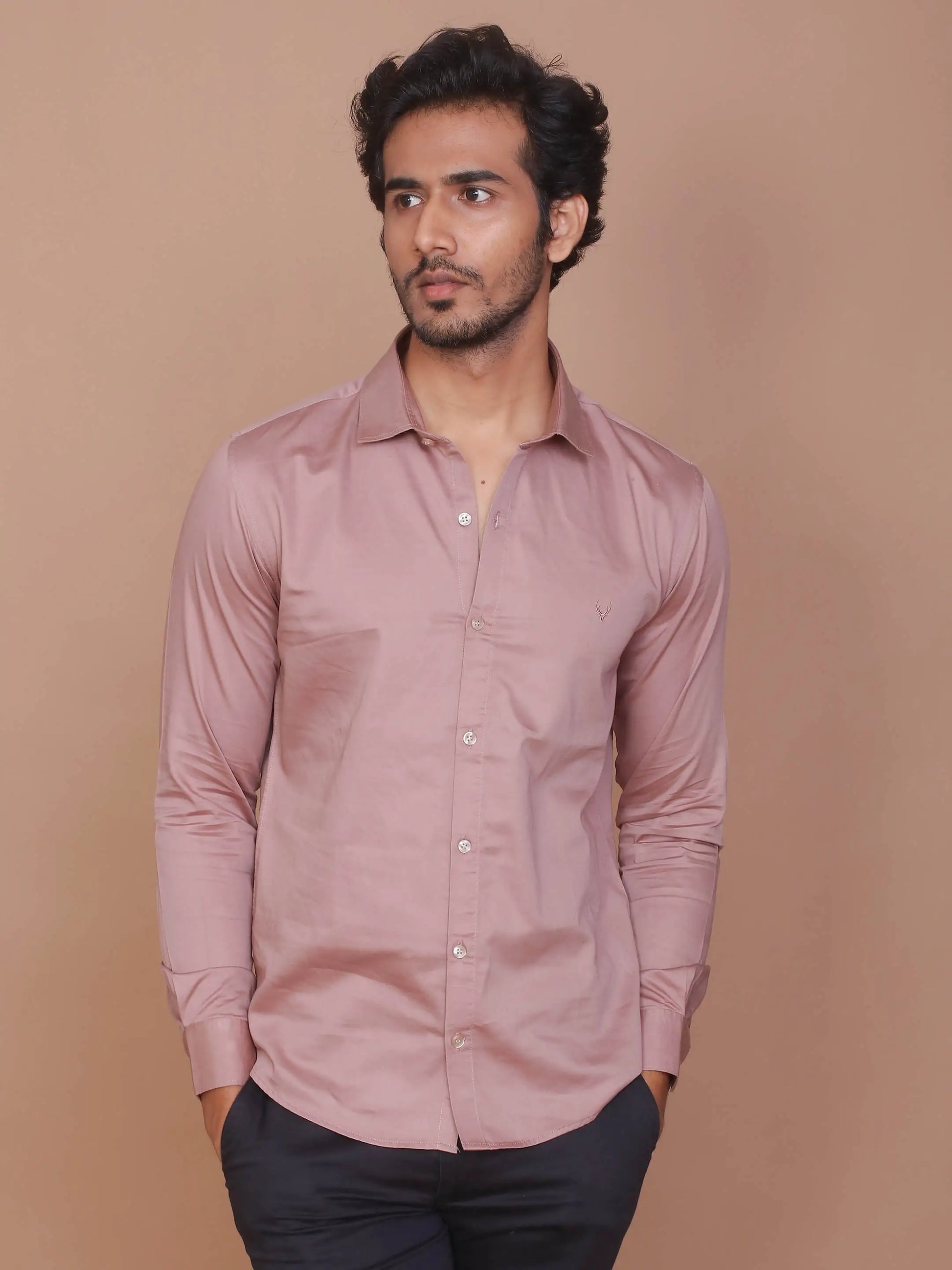 Buy-Ravinik-Men-Light-Brown-Buff-Colored-Classic-Collar-Cotton-Full-Sleeves-Slim-Fit-Shirt