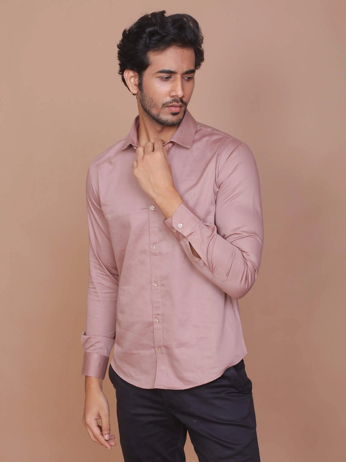 Buy-Ravinik-Men-Light-Brown-Buff-Colored-Classic-Collar-Cotton-Full-Sleeves-Slim-Fit-Shirt