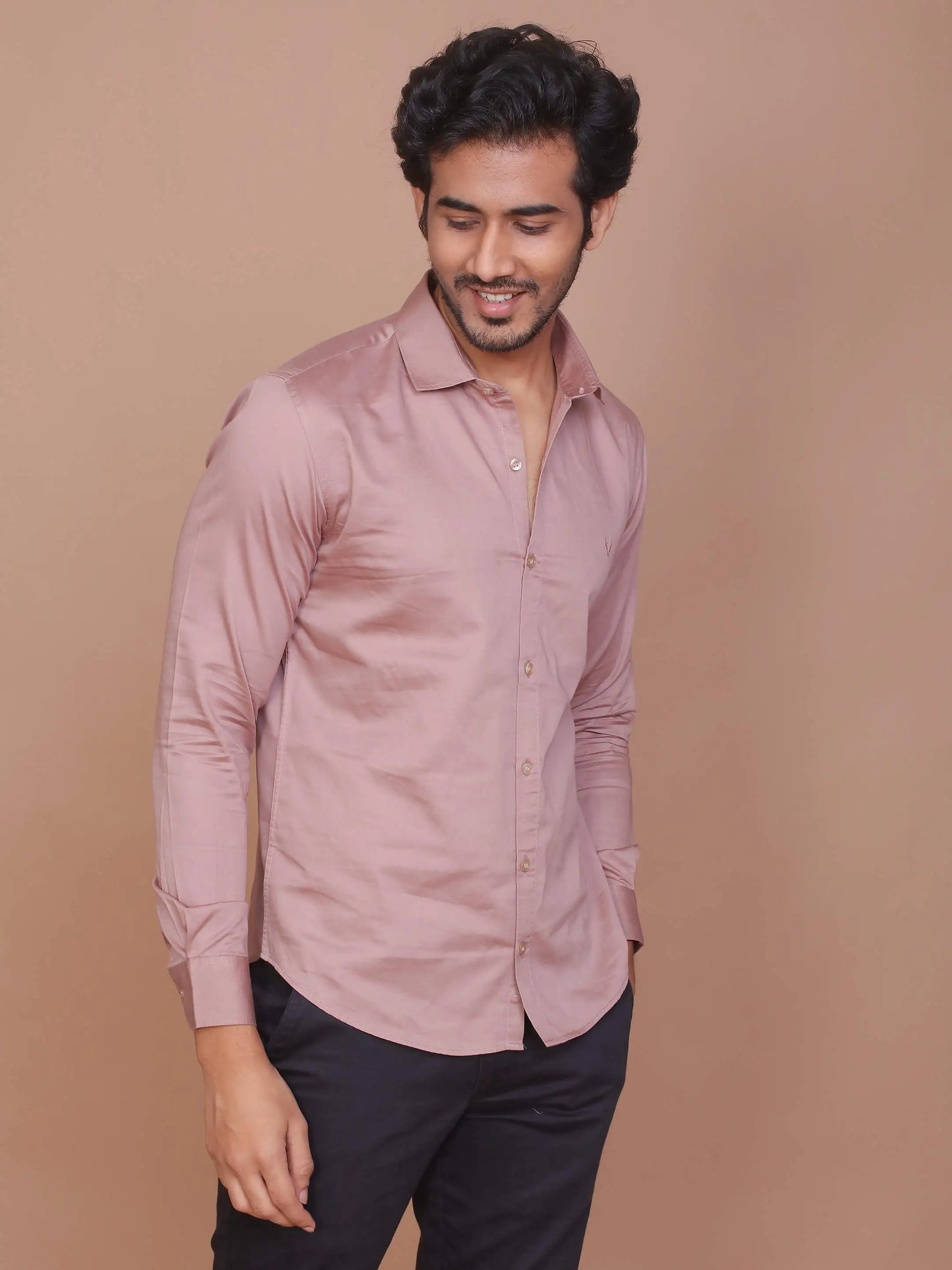 Buy-Ravinik-Men-Light-Brown-Buff-Colored-Classic-Collar-Cotton-Full-Sleeves-Slim-Fit-Shirt