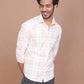 Buy-Ravinik-Men-Tartan-Checkered-Peach-Classic-Collar-Cotton-Shirt