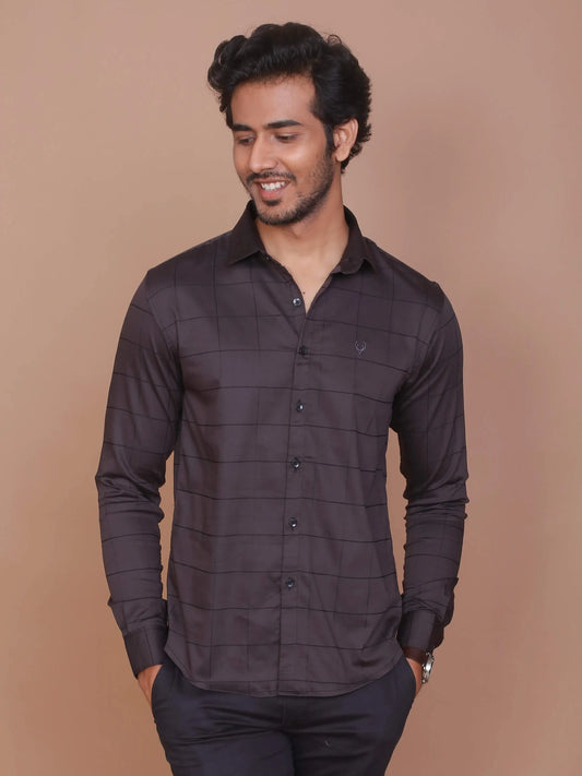 Buy-Ravinik-Men-Windowpane-Lycra-Classic-Collar-Full-Sleeve-Cotton-Black-Shirt