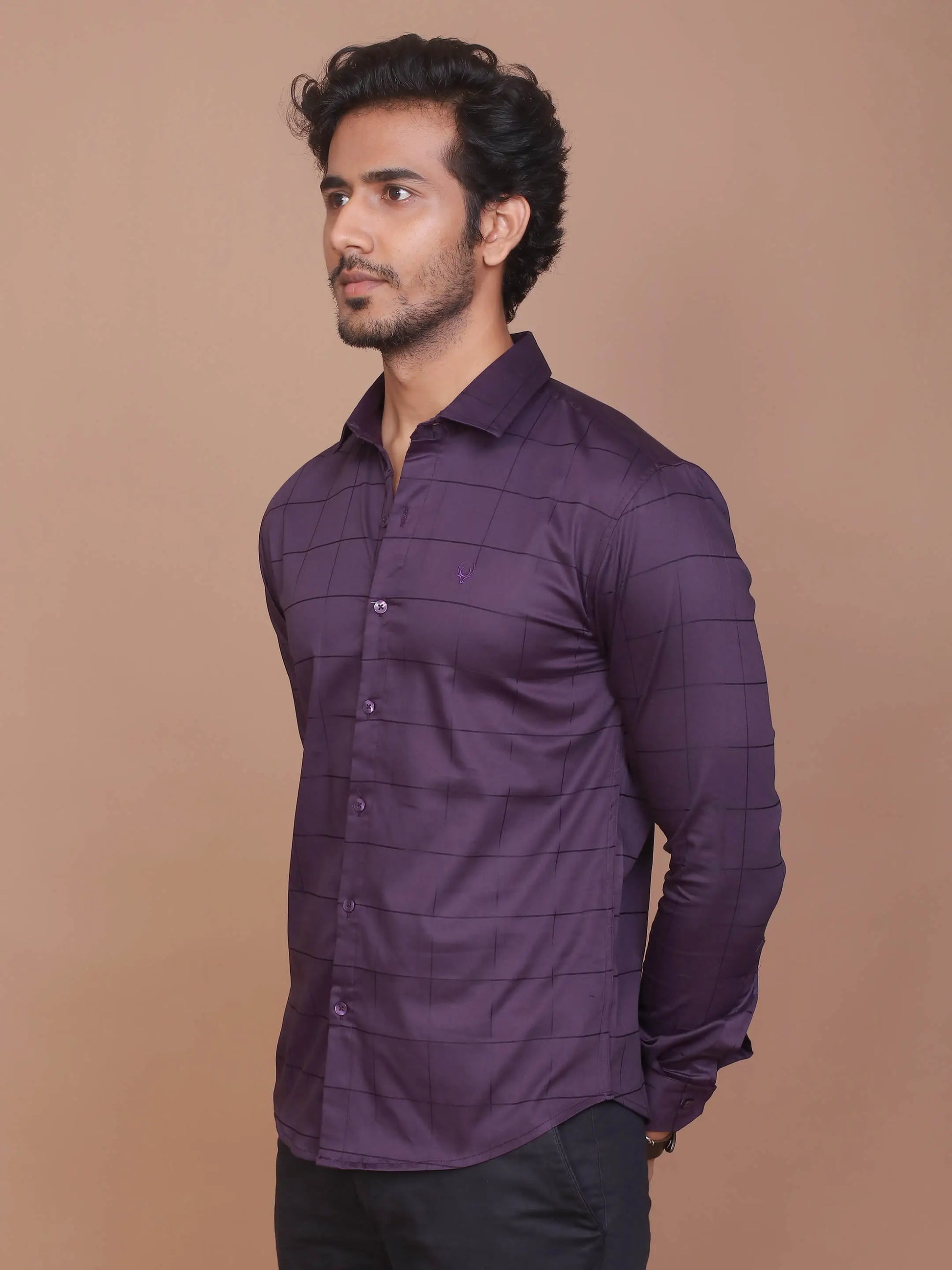 Buy-Ravinik-Men-Windowpane-Lycra-Classic-Collar-Purple-Full-Sleeve-Checks-Cotton-Shirt