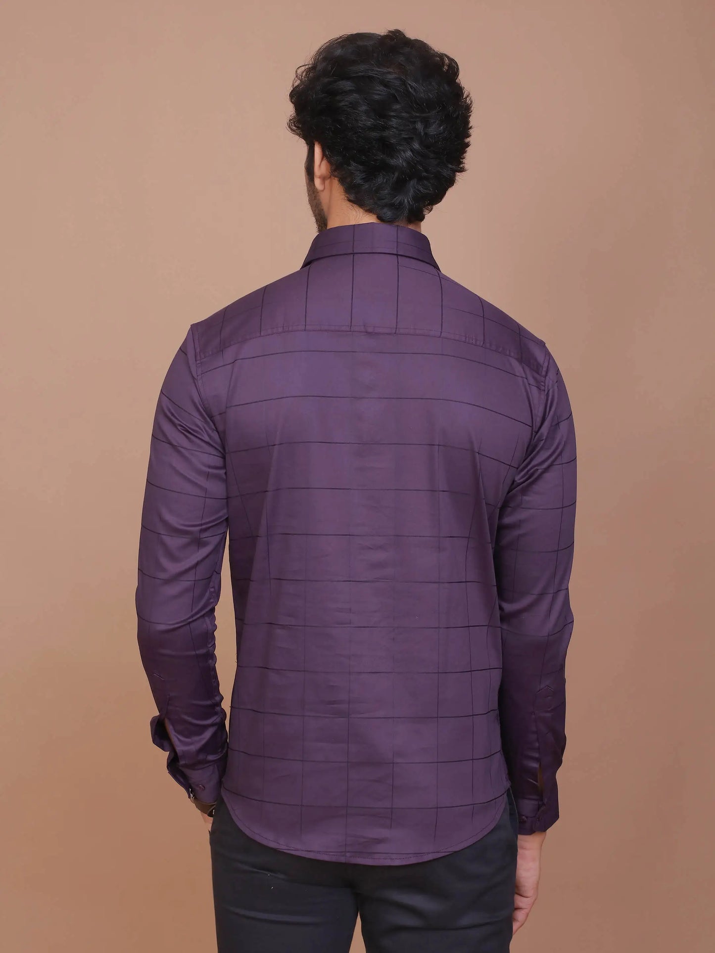 Buy-Ravinik-Men-Windowpane-Lycra-Classic-Collar-Purple-Full-Sleeve-Checks-Cotton-Shirt