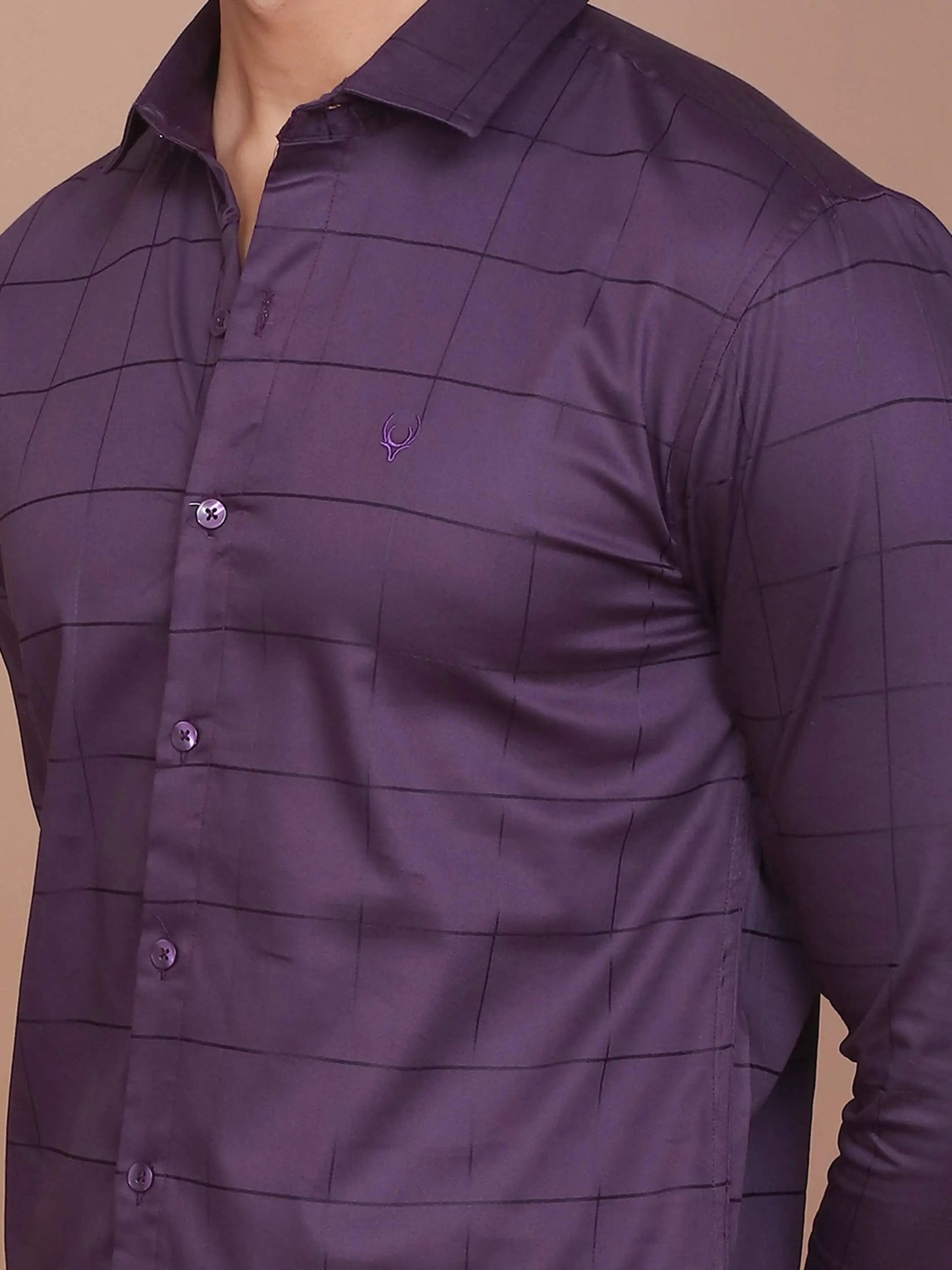 Buy-Ravinik-Men-Windowpane-Lycra-Classic-Collar-Purple-Full-Sleeve-Checks-Cotton-Shirt