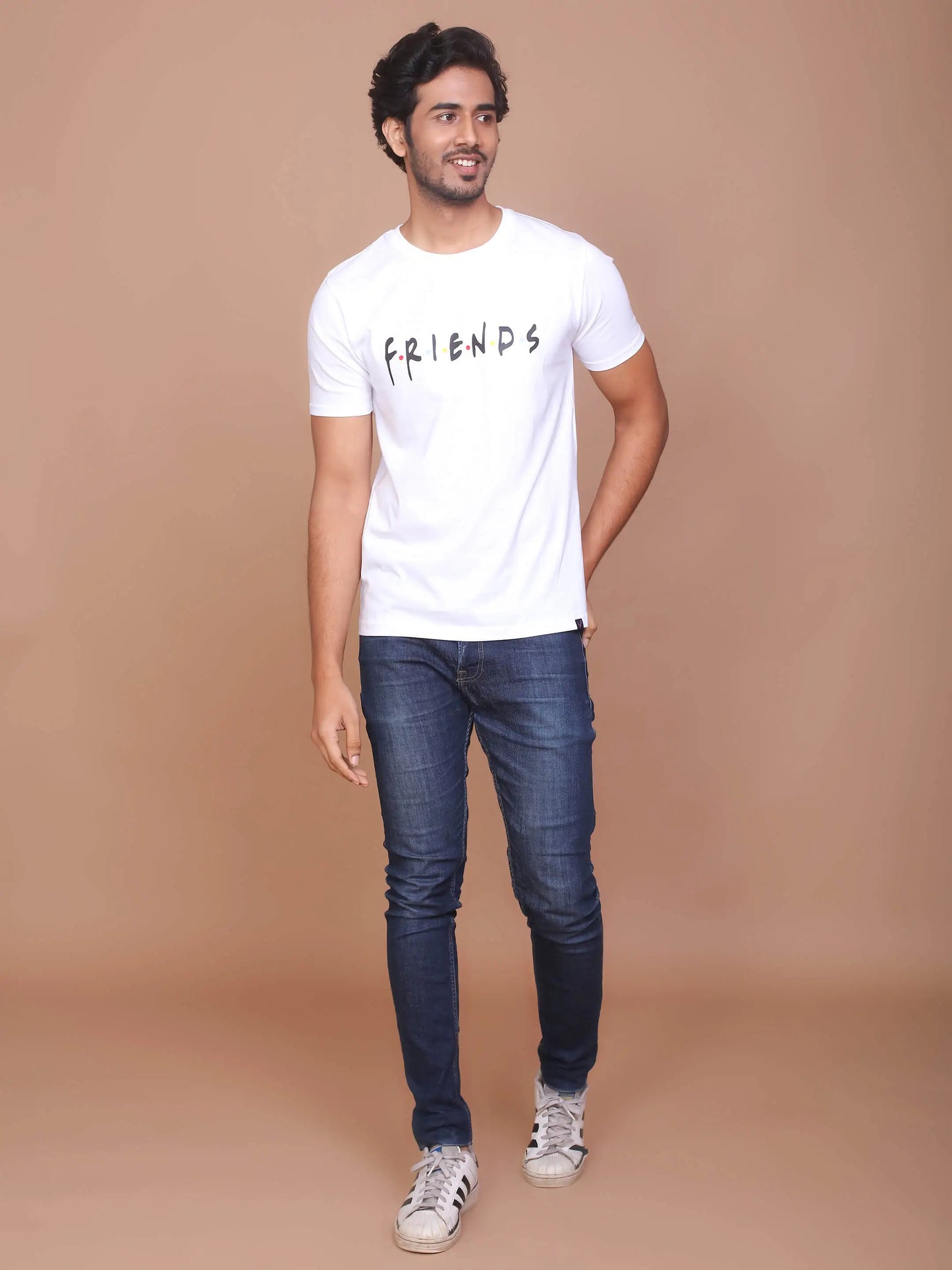 Buy-Ravinik-Men-friends-printed-white-round-neck-tshirt