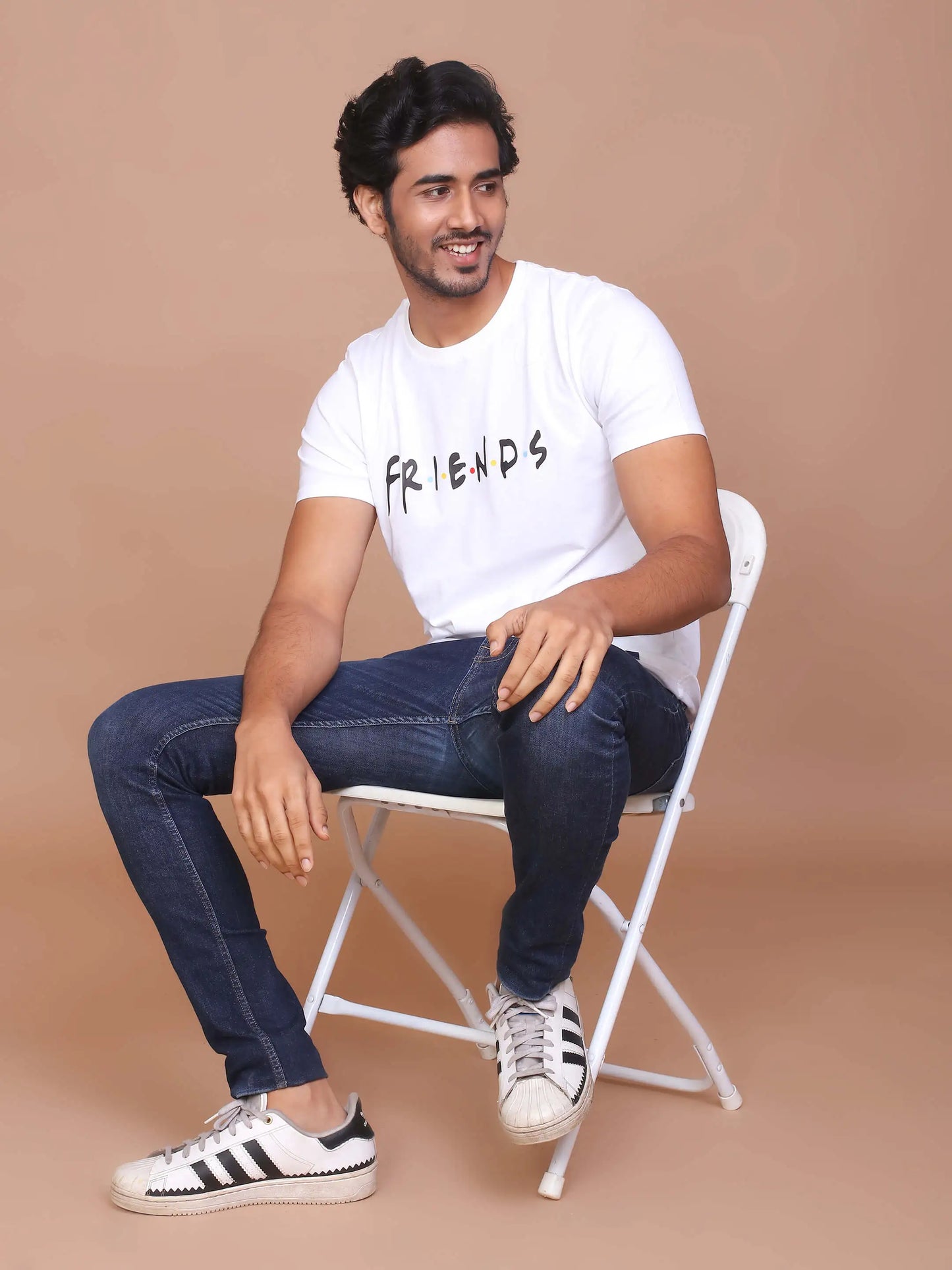 Buy-Ravinik-Men-friends-printed-white-round-neck-tshirt