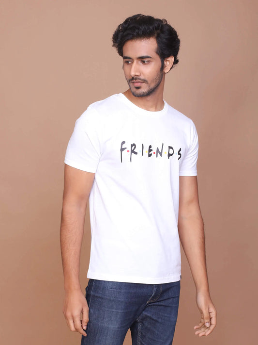 Buy-Ravinik-Men-friends-printed-white-round-neck-tshirt