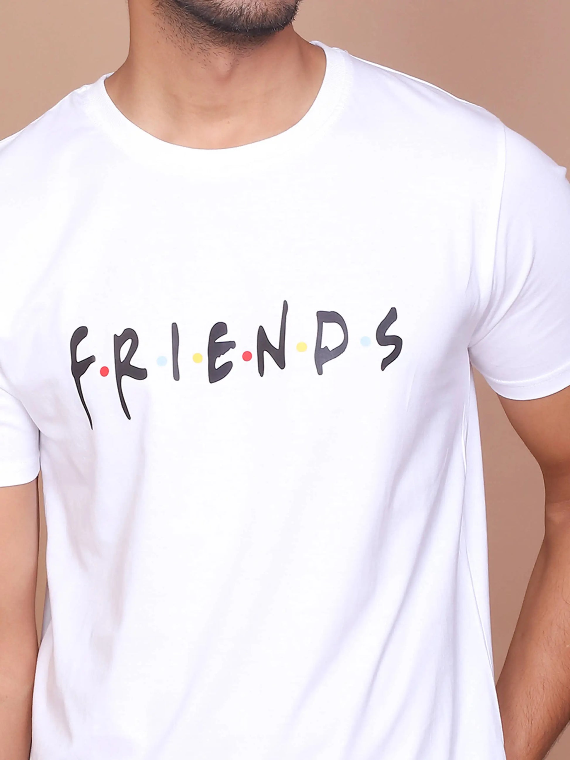 Buy-Ravinik-Men-friends-printed-white-round-neck-tshirt