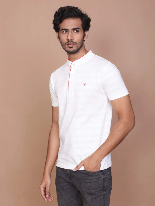 Buy-Ravinik-White-Color-Band-Collar-Polo-Half-Sleeve-T-shirt-For-Men