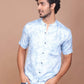 Buy-Ravink-Men-Denim-Feel-Band-Collar-Printed-Cotton-Light-Blue-Shirt