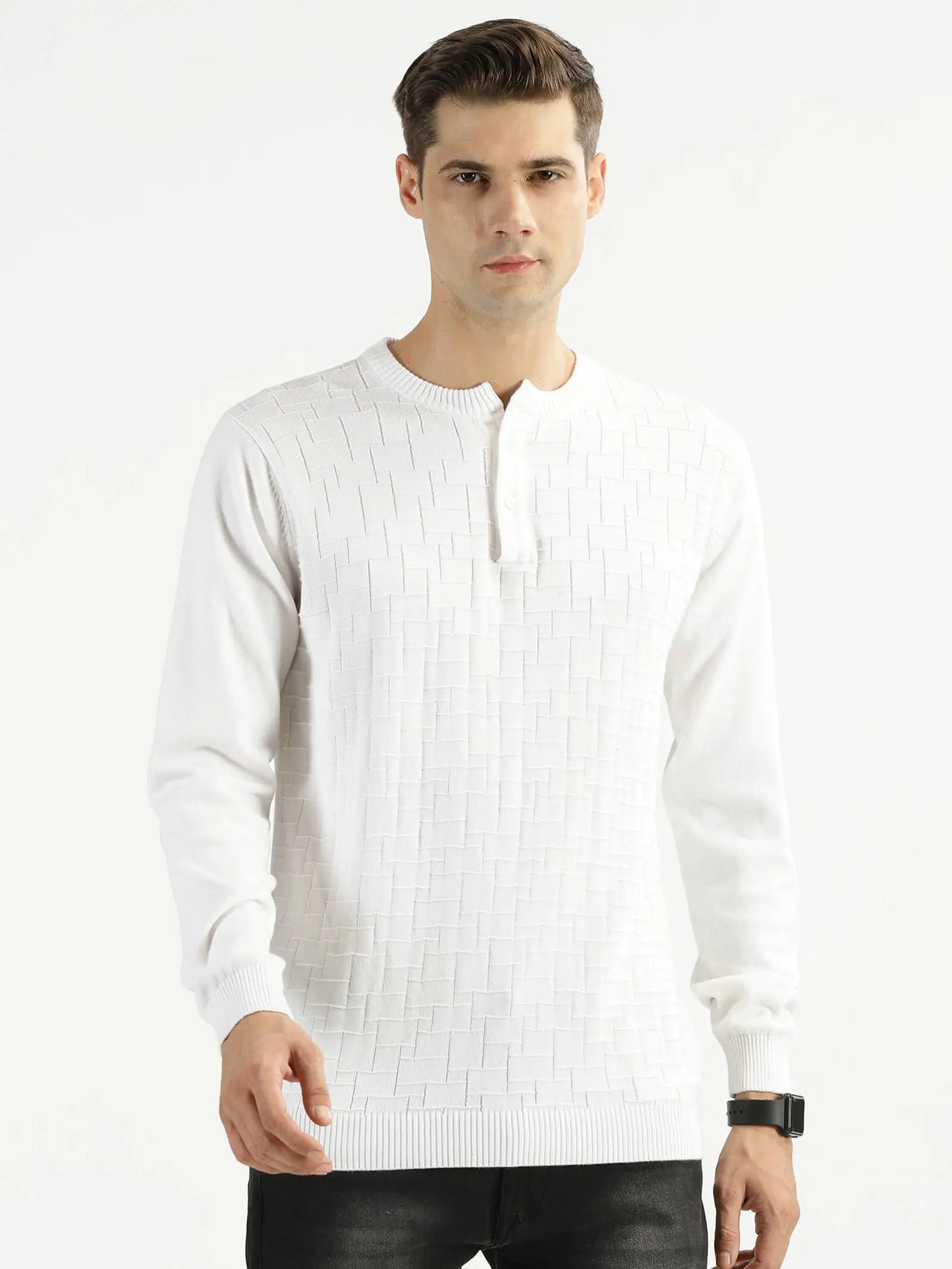 buy-ravinik-men-chaotic-blocks-knitted-band-collar-cotton-full-sleeve-white-sweatshirt