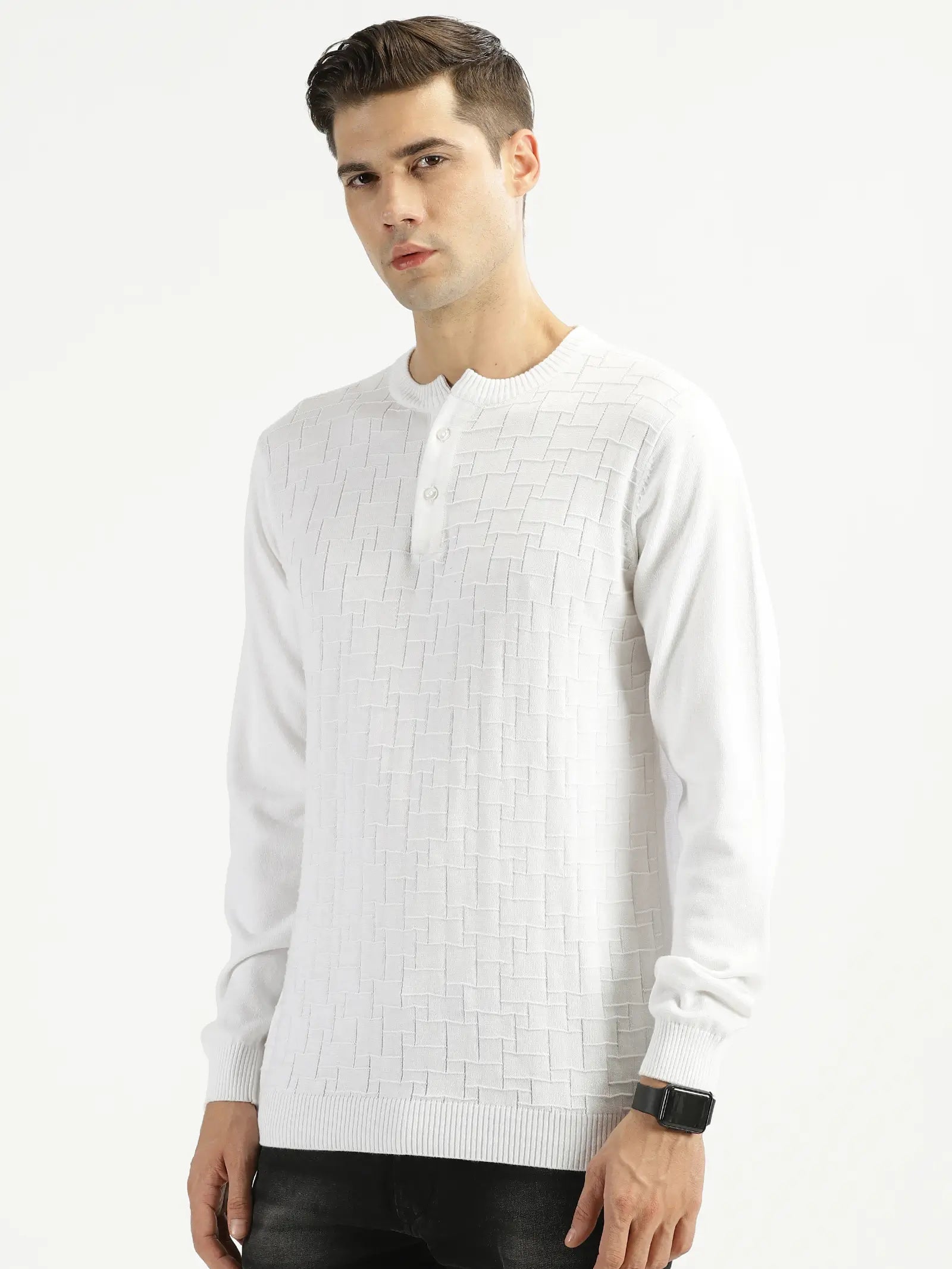 buy-ravinik-men-chaotic-blocks-knitted-band-collar-cotton-full-sleeve-white-sweatshirt