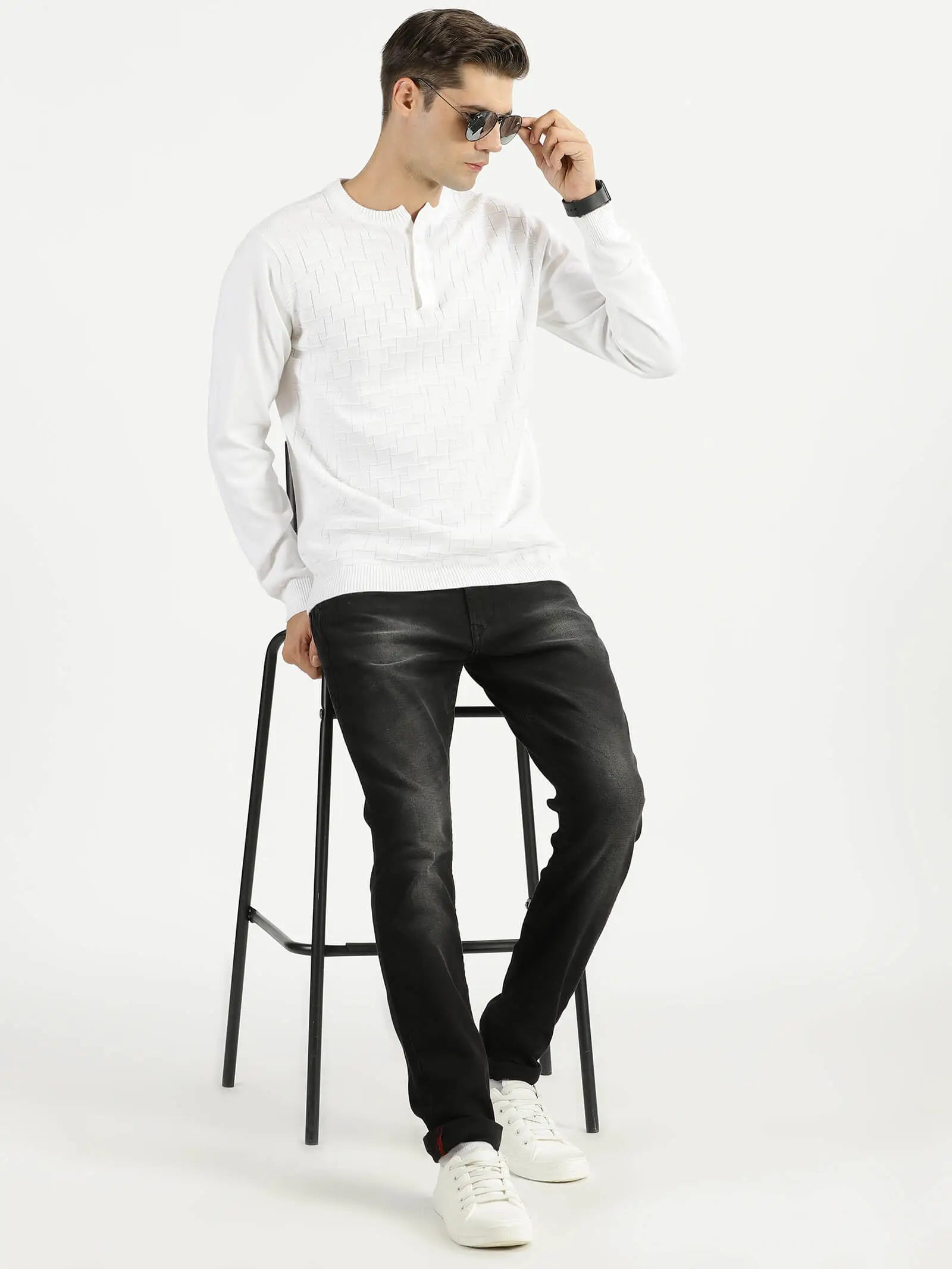 buy-ravinik-men-chaotic-blocks-knitted-band-collar-cotton-full-sleeve-white-sweatshirt